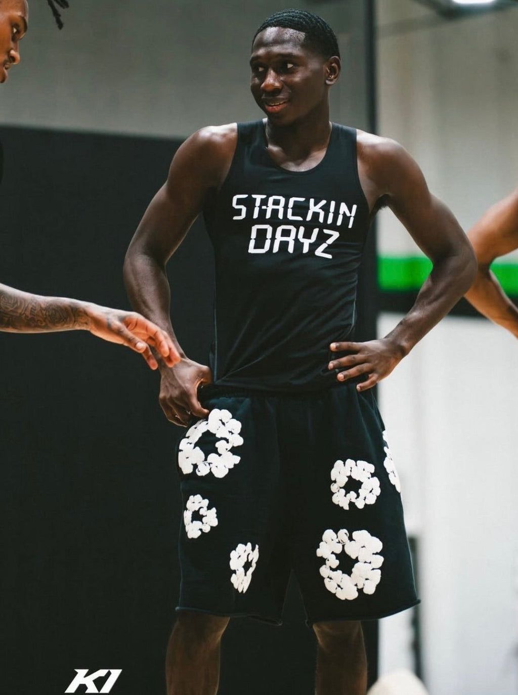 O1 STACKIN DAYZ Black Compression Tank