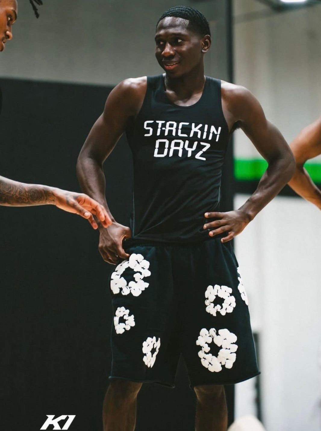 O1 STACKIN DAYZ Black Compression Tank