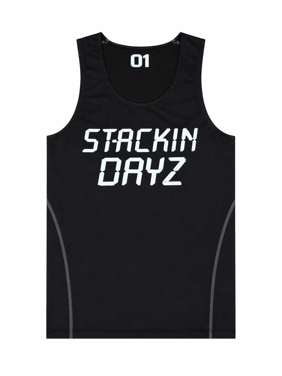 O1 STACKIN DAYZ Black Compression Tank