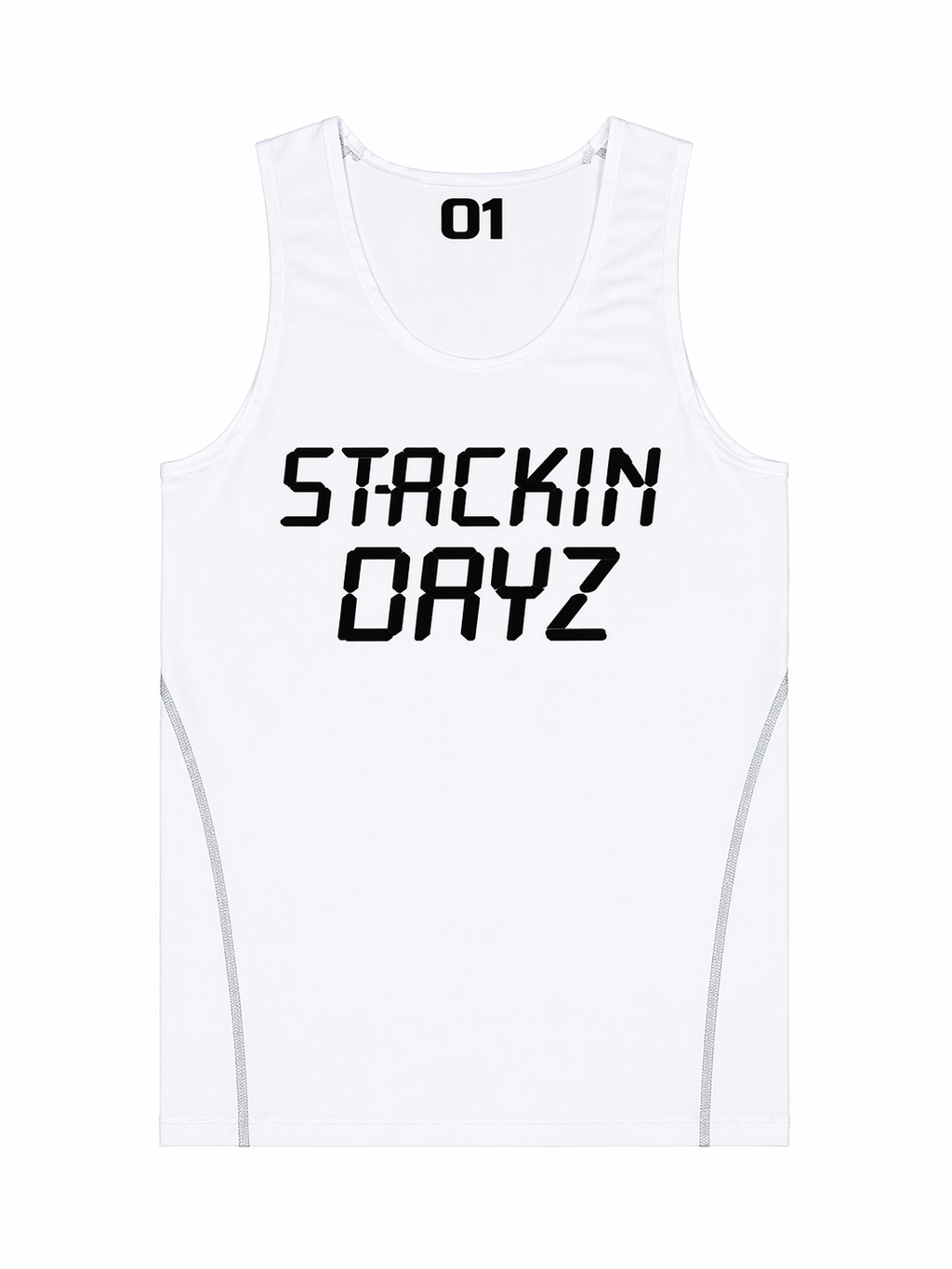 O1 STACKIN DAYZ White Compression Tank