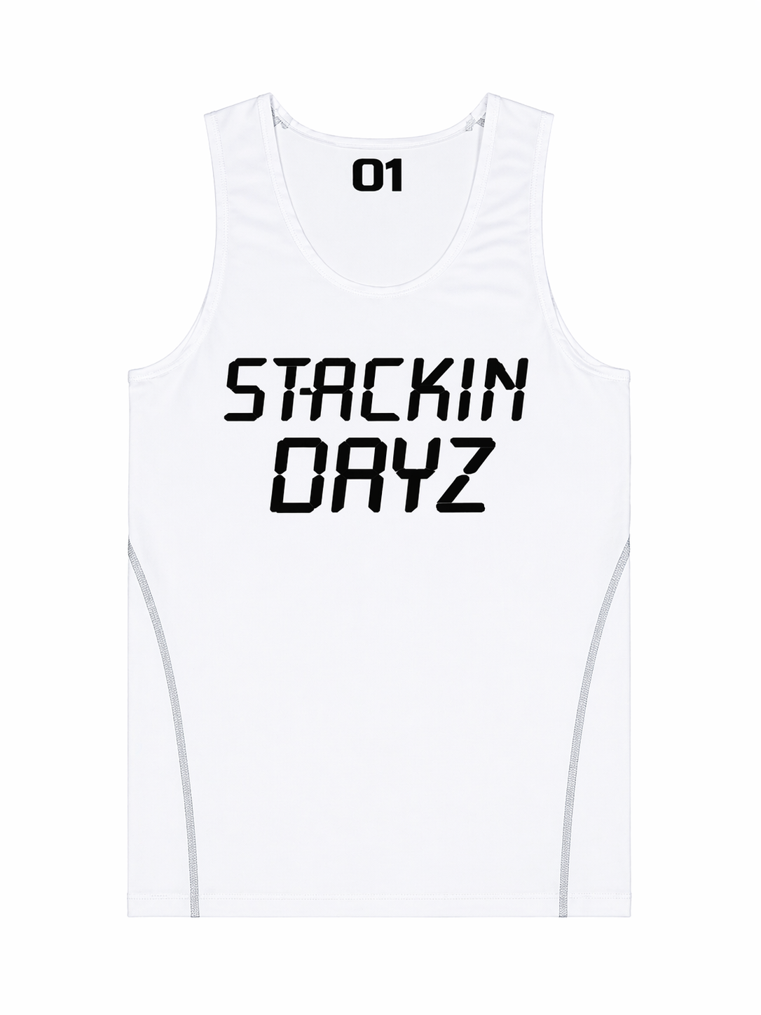 O1 STACKIN DAYZ White Compression Tank